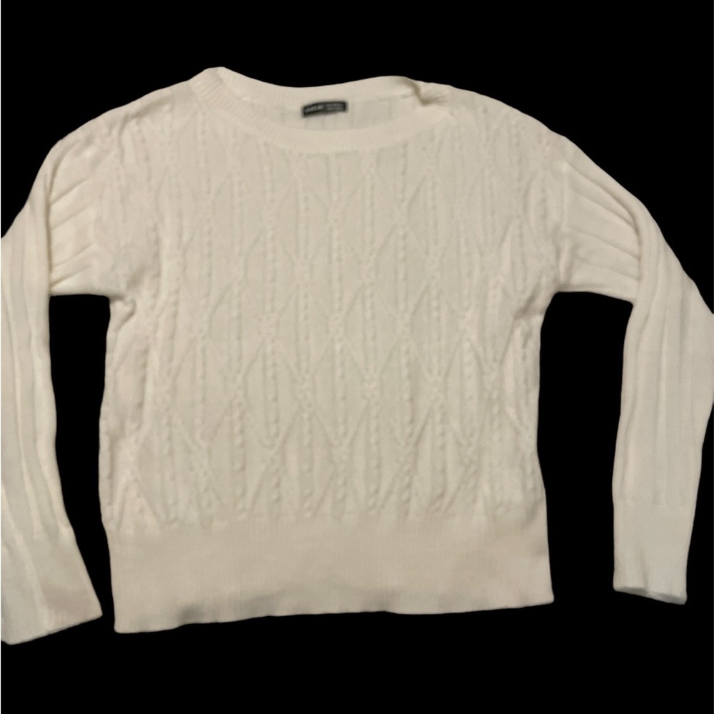 Winter White Cable Knit Sweater Size S